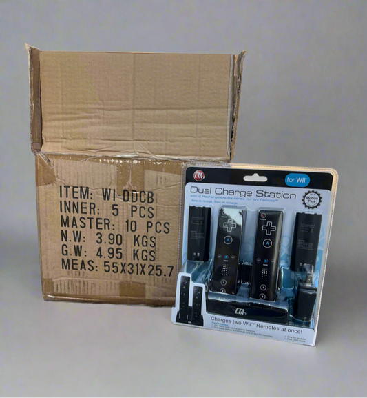Lot of 5: Wii Remote Dual Charge Station with 2 Rechargeable Batteries