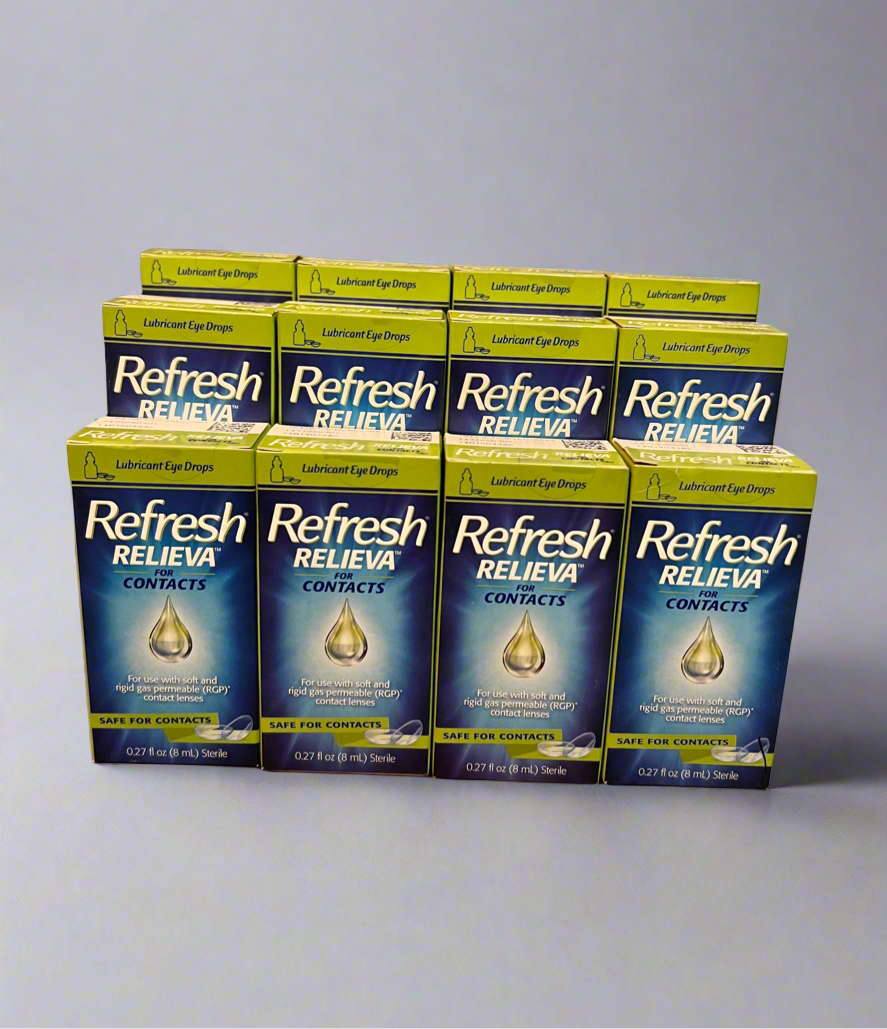 Lot of 12: Refresh Relieva Lubricant Eye Drops for Contacts