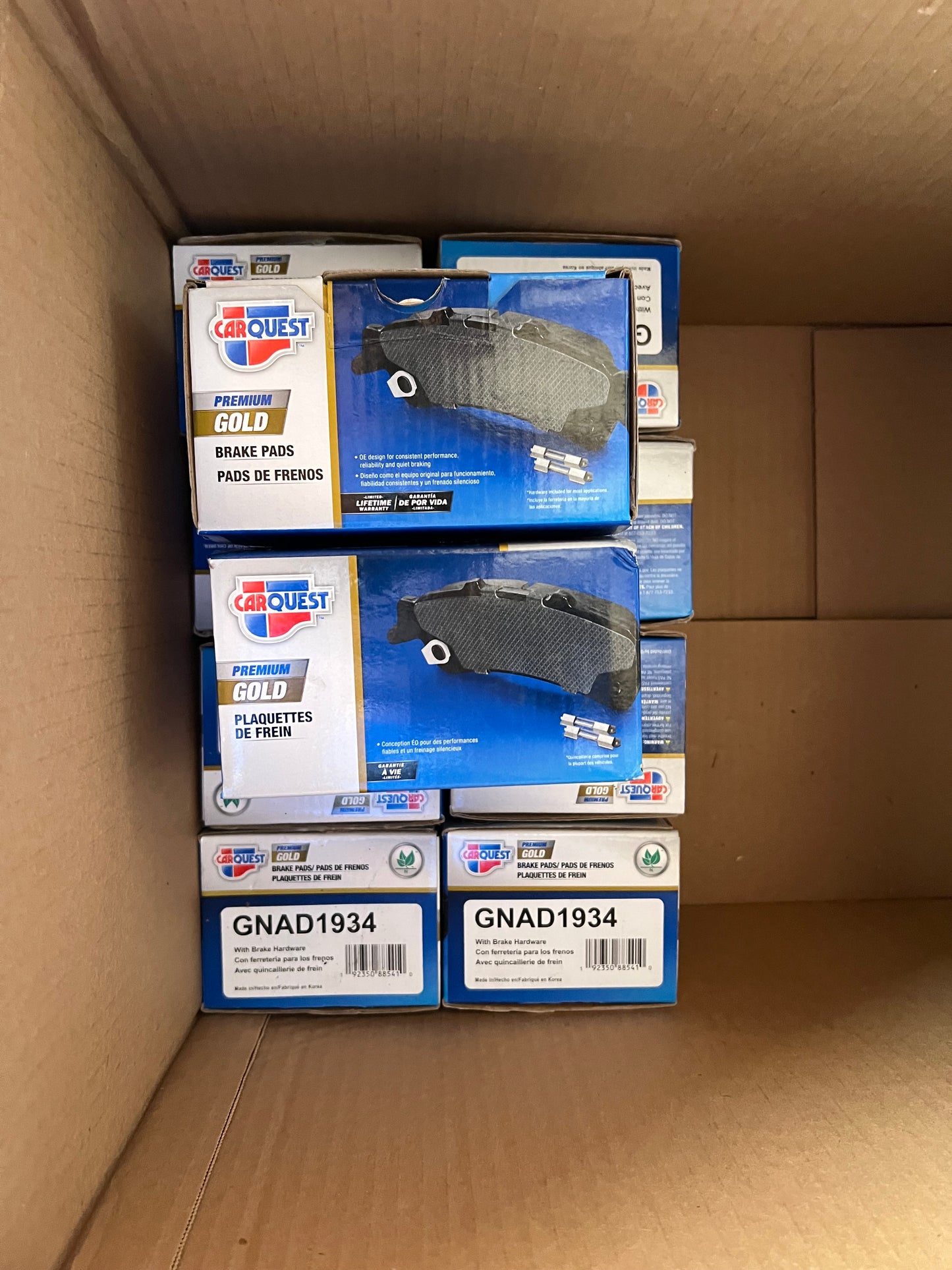 Lot of 10: Carquest Premium Gold Brake Pads GNAD1934