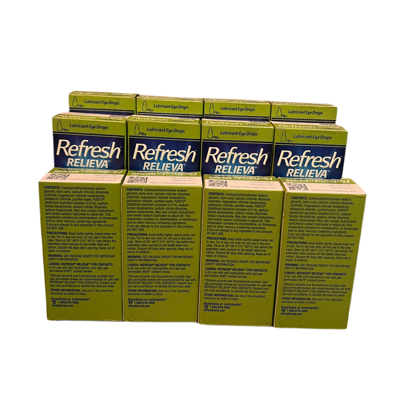 Lot of 12: Refresh Relieva Lubricant Eye Drops for Contacts