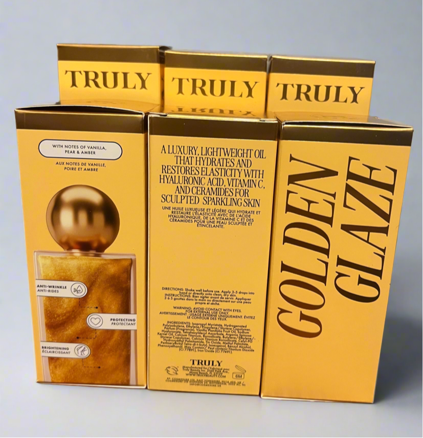 Lot of 6: Truly Beauty Golden Gaze Luxury Body Oil - 3.1 oz