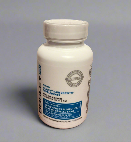 Lot of 12: BosleyMD Healthy Hair Growth Supplements for Men - 60 Capsules